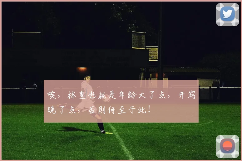 唉，林皇也就是年龄大了点，开窍晚了点，否则何至于此！