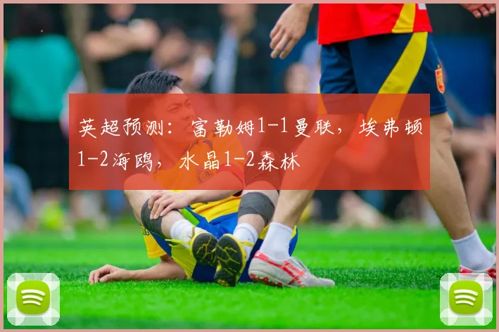 英超预测：富勒姆1-1曼联，埃弗顿1-2海鸥，水晶1-2森林